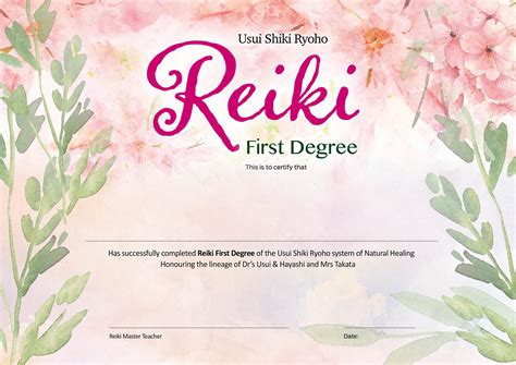Reiki Gift Certificate Template